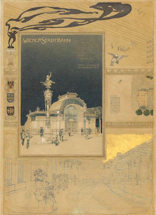 Otto Wagner, Präsentationsblatt zur Stadtbahn, 1898 © Wien Museum