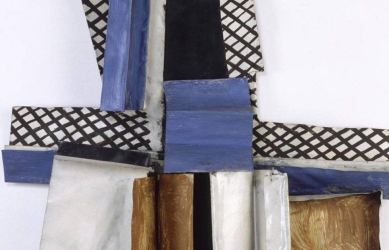 Pablo Picasso, Violon, Detail, 1915, geschnittenes, gefaltetes und bemaltes Blech, Eisendraht, 100 x 63,7 x 18 cm (Musée national Picasso, Paris)
