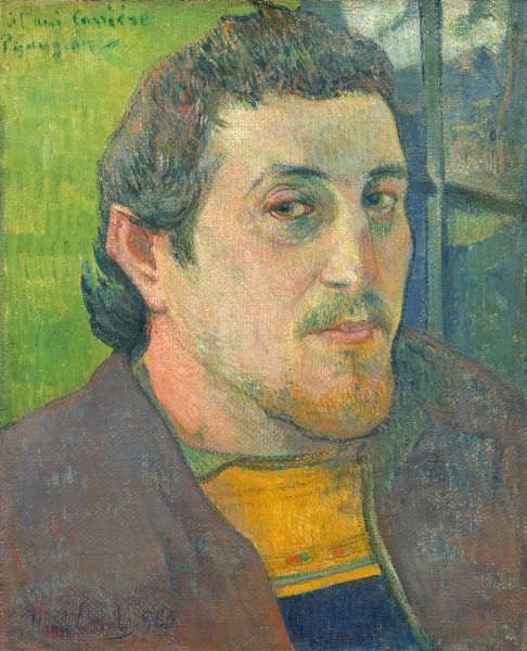 Paul Gauguin, Selbstporträt, Carrière gewidmet, 1888 oder 1889, Öl/Lw, 46.5 × 38.6 cm (National Gallery of Art, Washington, DC, Collection of Mr. and Mrs. Paul Mellon (1985.64.20), Image courtesy of the Board of Trustees, National Gallery of Art, Washington, DC.)