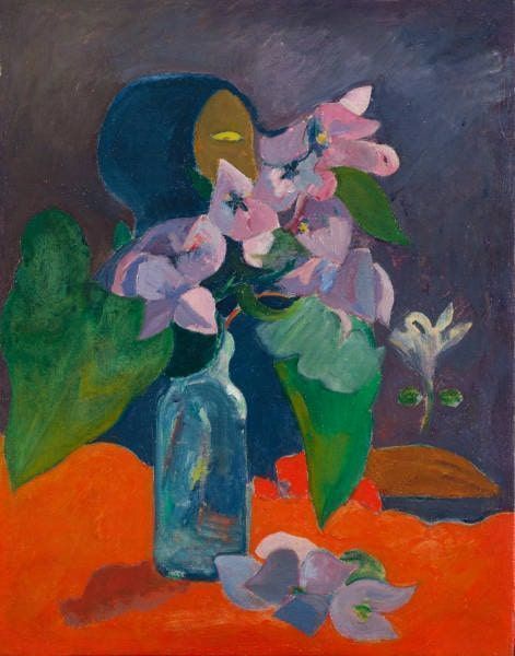 Paul Gauguin, Stillleben mit Blumen und Idol, um 1892, Öl auf Leinwand (Kunsthaus Zürich, Geschenk Walter Haefner, 1995)