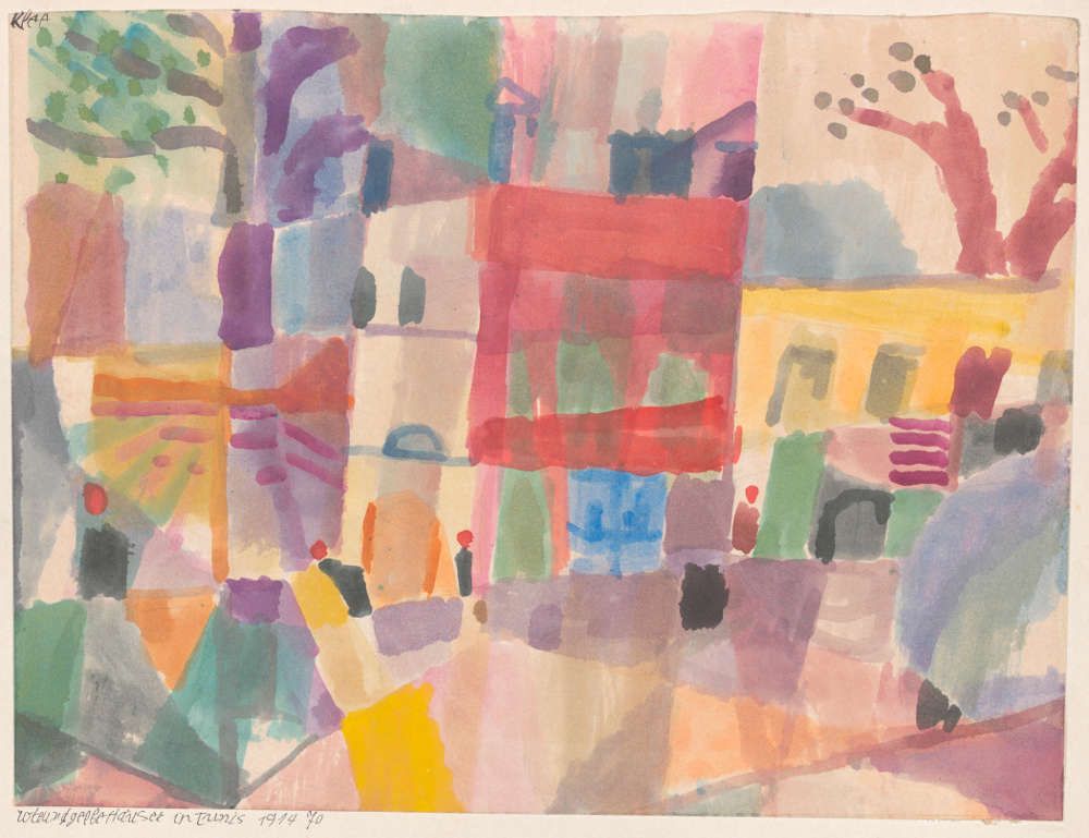 Paul Klee, Rote und gelbe Häuser in Tunis, 1914, 70, Aquarell und Bleistift (Bern, Zentrum Paul Klee)