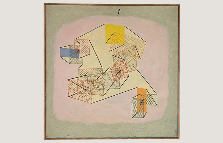 Paul Klee, Schwebendes, 1930, 220, Ölfarbe auf Leinwand; originale Rahmenleisten, 84 x 84 cm (Zentrum Paul Klee, Bern)
