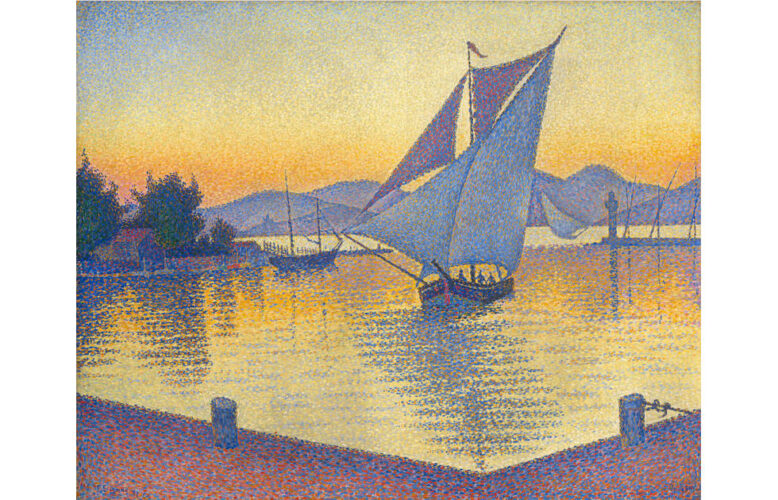 Paul Signac, Der Hafen bei Sonnenuntergang, Opus 236 (Saint-Tropez), 1892 (© Sammlung Hasso Plattner)