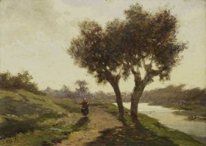 Paul Joseph Constantin Gabriël, Landschaft mit zwei Bäumen, 1867, Öl auf Holz, 13,2 × 18,5 cm (Rijksmuseum, Amsterdam)