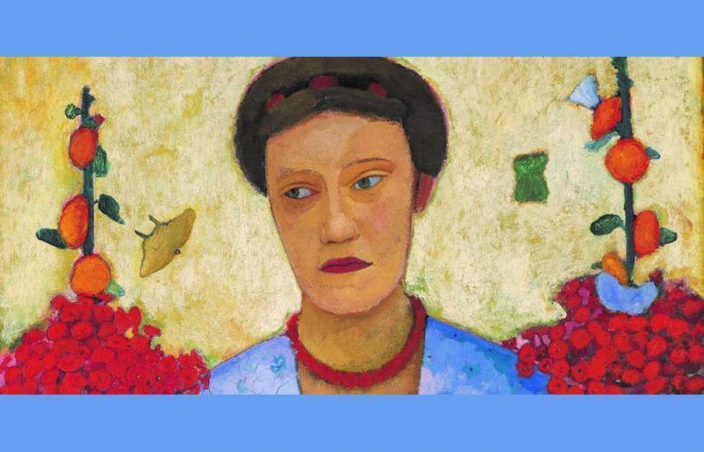Paula Modersohn-Becker, Bildnis Lee Hötger vor Blumengrund, Detail, 1906, Öl/Ln, 92,4 x 73,6 cm (Bremen, Museen Böttcherstraße, Paula Modersohn-Becker Museum)