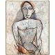 Picasso, Frauenakt mit verschränkten Armen, Studie für Les Demoiselles d'Avignon, Frühjahr 1907, Öl/Lw, 90,5 x 71,5 cm (Musée Picasso, Paris, Inv.-Nr. MP16)