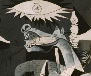 Pablo Picasso, Guernica, Pferdekopf, Paris, 4. Juni 1937, Öl auf Leinwand, 349,3 x 776,6 cm (Museo Nacional Centro de Arte Reina Sofia © Sucesión Pablo Picasso, VEGAP, Madrid, 2017)