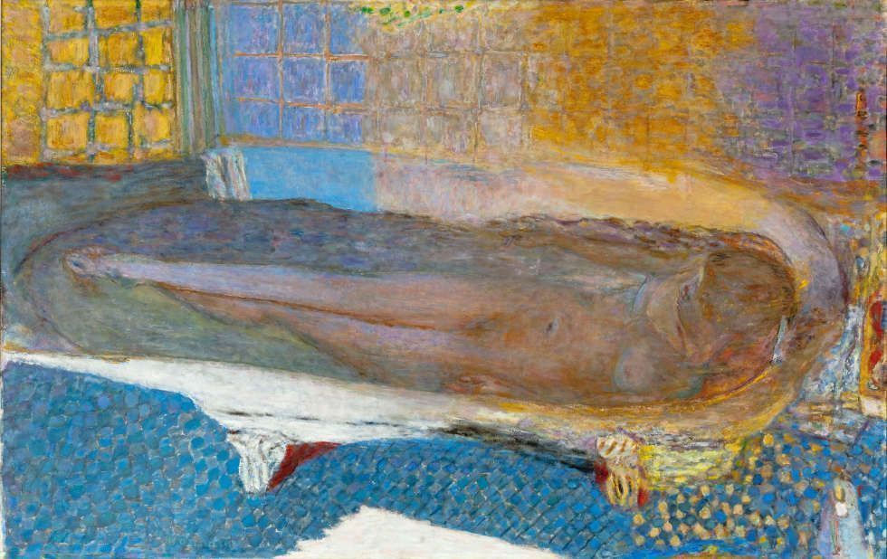 Pierre Bonnard, Akt im Bad [Nu dans le bain], 1936–1938, Öl/Lw, 93 x 147 cm (Musée d'Art moderne de la Ville de Paris/ Roger-Viollet)