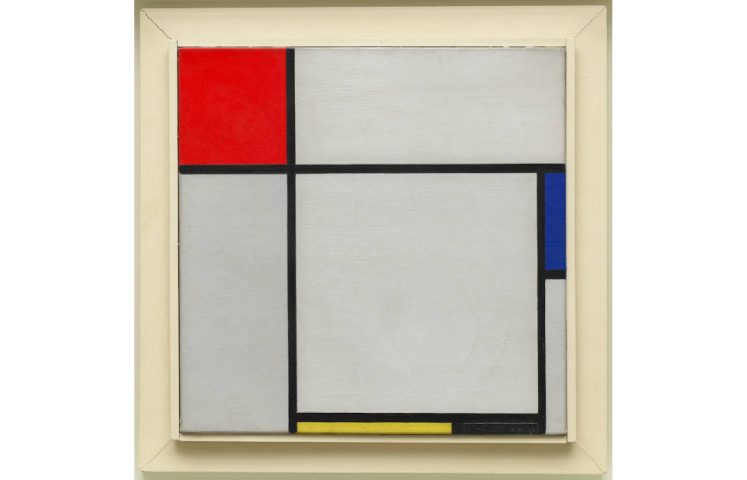 Piet Mondrian, Komposition, 1929, Öl auf Leinwand, originaler Bilderrahmen, 45.1 x 45.3 cm (Solomon R. Guggenheim Museum, New York, Gift, Estate of Katherine S. Dreier, 1953; Inv.-Nr. 53.1347)