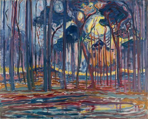 Piet Mondrian, Wald (Wald bei Oele), 1908, Öl/Lw, 128 x 158 cm (Kunstmuseum Den Haag – bequest Salomon B. Slijper, Inv.-Nr. 0334284)