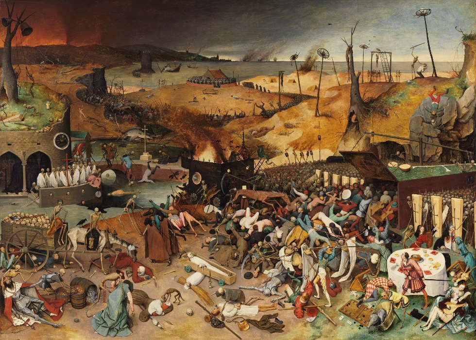 Pieter Bruegel d. Ä., Der Triumph des Todes, 1562–1563, Öl/Holz, 117 x 162 cm (Madrid, Museo Nacional del Prado)