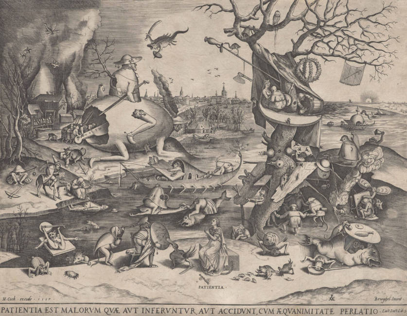Pieter van der Heyden nach Pieter Bruegel d.Ä., Geduld (Patientia), 1557, Kupferstich (Kupferstichkabinett, Städel Museum, Frankfurt a.M.)