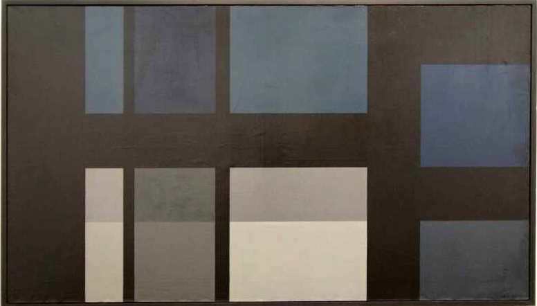 Markus Prachensky, Großes Bild in Blau, Grau und Schwarz, 1954/55, Öl auf Leinwand (Albertina, Foto: Alexandra Matzner)