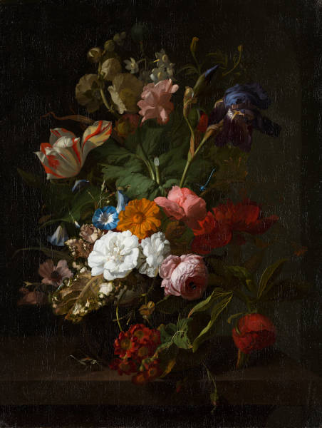 Rachel Ruysch, Vase mit Blumen, sign. und dat. 1700, Öl auf Leinwand, 79.5 x 60.2 cm (Mauritshuis, Den Haag, Inv.-Nr. 151)
