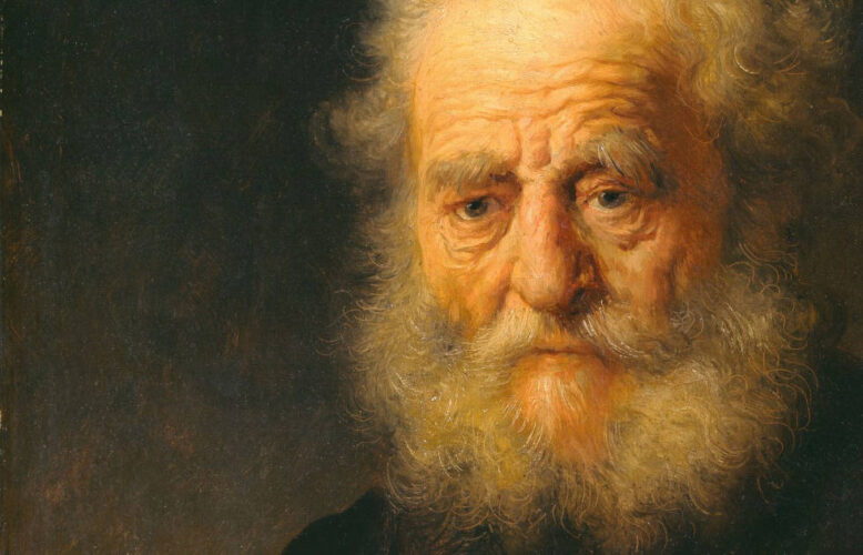 Rembrandt, Büste eines Greises mit goldener Kette, Detail, 1632 (Gemäldegalerie, Kassel, Inv. Nr. GK 233)