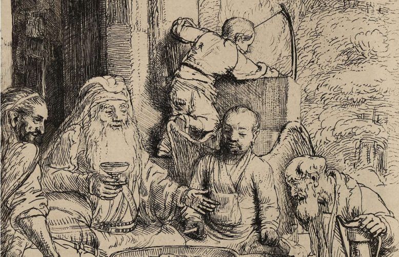 Rembrandt, Abraham, die Engel bewirtend, Detail, 1656 (Graphische Sammlung, Wallraf-Richartz-Museum, Foto: Dieter Bongartz)
