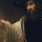 Rembrandt, Aristoteles mit der Büste Homers, Detail, 1653, Öl auf Leinwand, 143,5 x 136,5 cm (The Met Museum, New York)