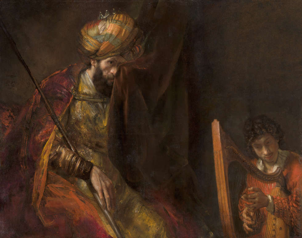 Rembrandt, Saul und David, um 1651–1654 und um 1655–1658, Öl/Lw, 130 x 164,5 cm (Bequest of Abraham Bredius, 1946, Mauritshuis, Den Haag)