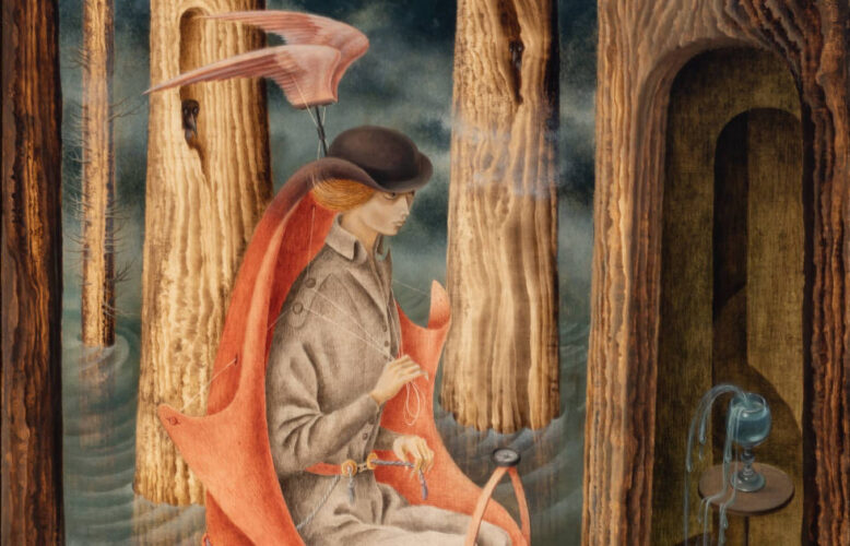 Remedios Varo, Die Erforschung der Quellen des Orinoco, Detail, 1959, Öl auf Hartfaserplatte, 45,7 x 40 cm (Privatsammlung)