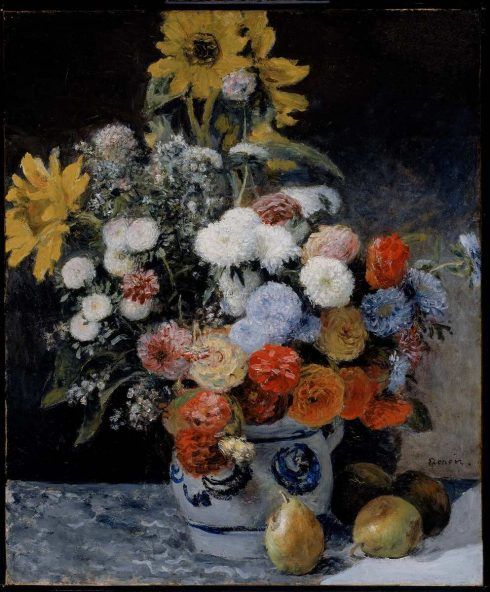 Pierre-Auguste Renoir, Fleurs [Blumen in einem Steingut Krug], um 1869, Öl auf Leinwand, 64.8 x 54.3 cm (Museum of Fine Arts, Boston, Bequest of John T. Spaulding)