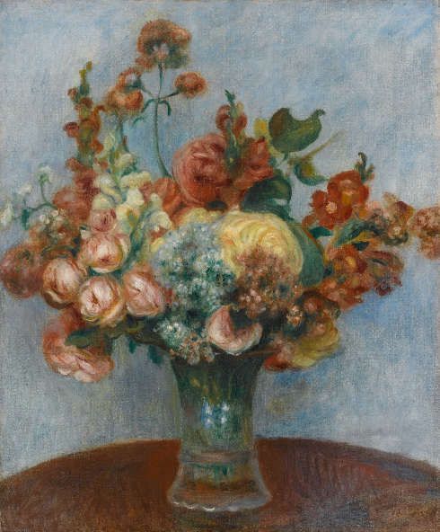 Pierre-Auguste Renoir, Fleurs dans un vase [Blumenvase], um 1896–1898, Öl/Lw, 55 x 46 cm, Paris, musée de l'Orangerie, Foto © RMN-Grand Palais (musée de l'Orangerie) / Franck Raux)