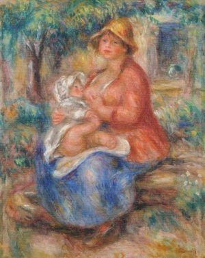 Pierre-Auguste Renoir, Aline Renoir stillt ihr Baby, 1915, Öl auf Leinwand, 51 × 40.5 cm (Bern, Kunstmuseum Bern. Georges F. Keller Bequest, 1981 D1575 D4004)