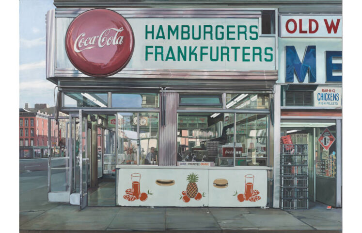 Richard Estes, Nedick's, 1970, Öl auf Leinwand, 121,9 × 167,6 cm (Museo nacional Thyssen-Bornemisza, Madrid © Richard Estes, Courtesy Schoelkopf Gallery, New York, Colección Carmen Thyssen-Bornemisza)