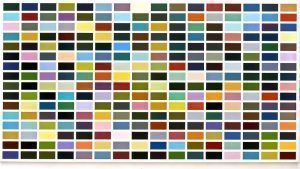 Gerhard Richter, 256 Farben (CR 352-3), 1974, Öl auf Leinwand, 222 x 414 cm (Kunstmuseum Bonn © Gerhard Richter, Foto: Reni Hansen)