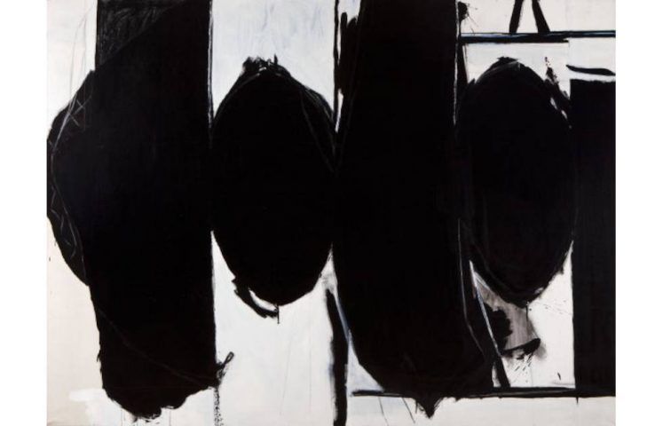 Robert Motherwell, Elegy to the Spanish Republic, 1960, Boucour Magna Farbe auf Leinwand, 28 x 38 cm (Collection of the Modern Art Museum of Fort Worth, Museum purchase, The Friends of Art Endowment Fund. Foto: Kevin Todora © 2022 Dedalus Foundation, Inc. / Artists Rights Society (ARS), New York)