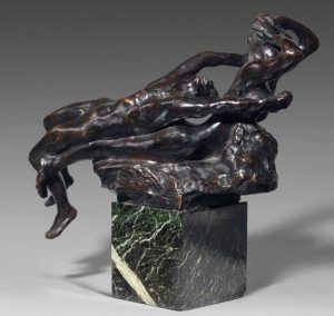 Auguste Rodin, Fliehende Liebe, vor 1887, Bronze auf Marmorsockel, Sandguss, 44 x 46 x 33 cm (Musée Rodin, Paris Foto: Herve Lewandowski)