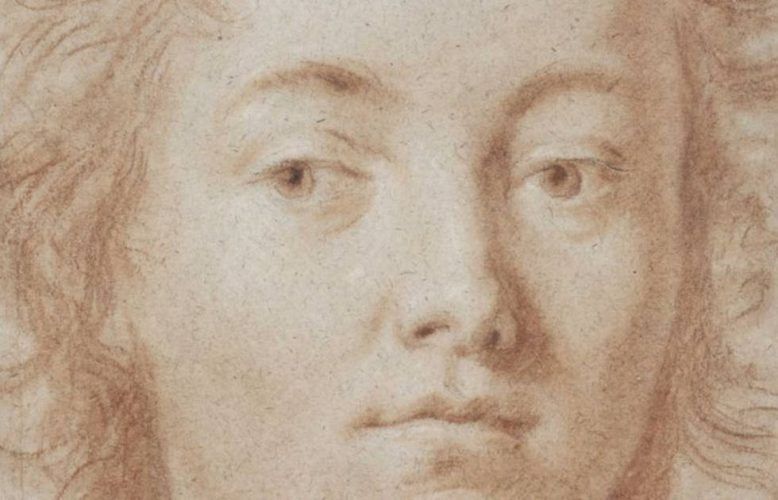 Rosalba Carriera, Selbstbildnis der Künstlerin, Detail, 1707–1708, Rötel auf beigefarbenem Papier (© Staatliche Museen zu Berlin, Kupferstichkabinett / Jörg P. Anders)