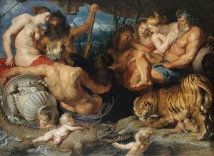Peter Paul Rubens, Die vier Paradiesflüsse (Nil, Euphrat, Tigris und Ganges)), um 1615, Öl/Lw, 208 × 283 cm (Wien, Kunsthistorisches Museum, Gemäldegalerie, Inv. GG 526 © KHM-Museumsverband)