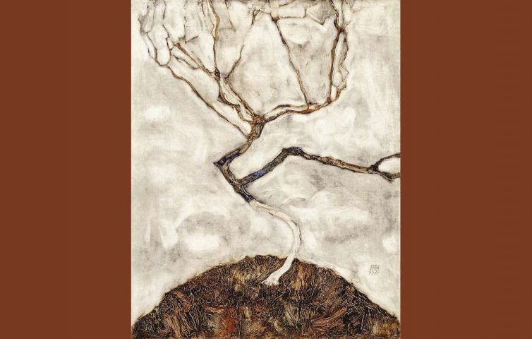 Egon Schiele, Herbstbaum in bewegter Luft (klein)