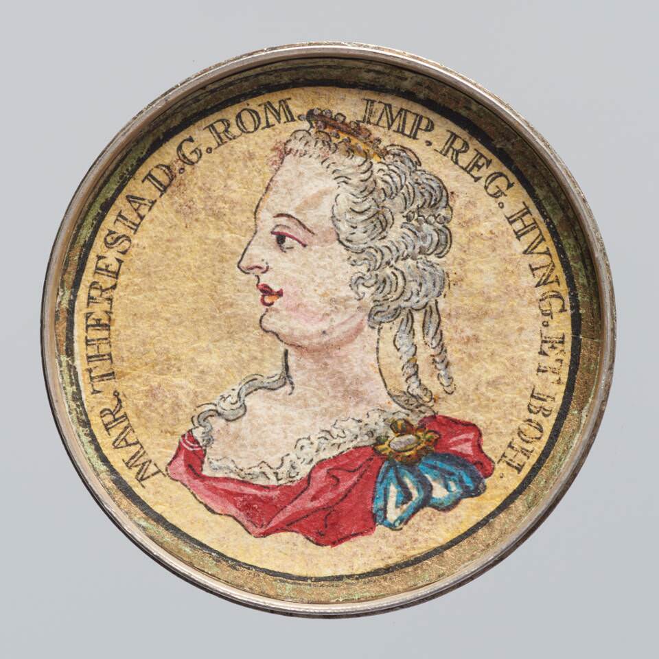 Innenseite einer Schraubmedaille mit dem Porträt von Maria Theresia (KHM, Münzkabinett, Inv.-Nr. 5955/1914B)