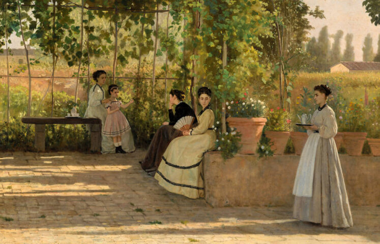 Silvestro Lega, Am Nachmittag (Die Trellis), 1868, 75 x 93,5 cm (Brera, Mailand)