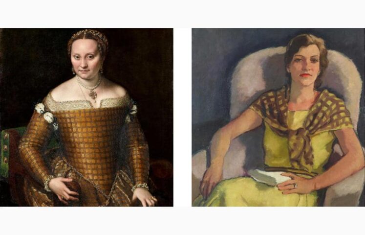 Sofonisba Anguissola, Bianca Ponzoni Anguissola, 1557 (Staatliche Museen zu Berlin, Gemäldegalerie /Jörg P. Anders) & Eugen Spiro, Die Gattin des Künstlers, 1929 (Staatliche Museen zu Berlin, Neue Nationalgalerie © VG Bild-Kunst, Bonn, 2021)