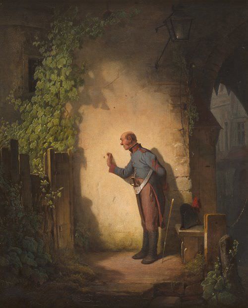 Carl Spitzweg, Der Fliegenfänger, um 1845, Öl auf Lindenholz, 38 x 31 cm (Privatbesitz)