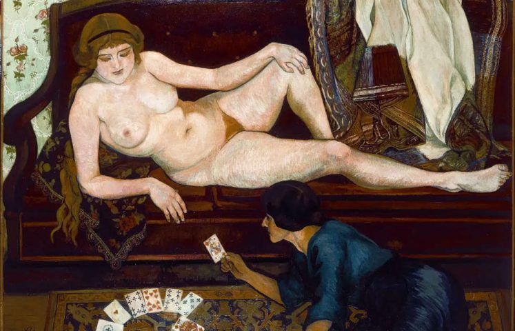 Suzanne Valadon, Die Kartenlegerin, Detail, 1912, Öl-Lw, 63 x 130 cm (Musée du Petit-Palais, Genf)