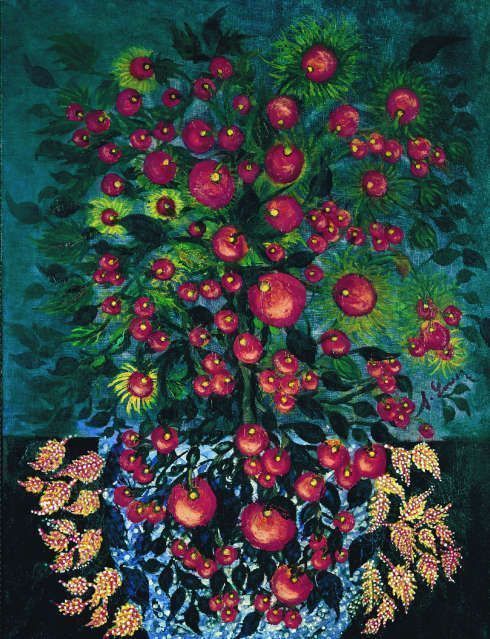 Séraphine Louis, Pommes aux feuilles, 1928–1930, Öl/Lw, 116 x 90 cm (Collection Dina Vierny)
