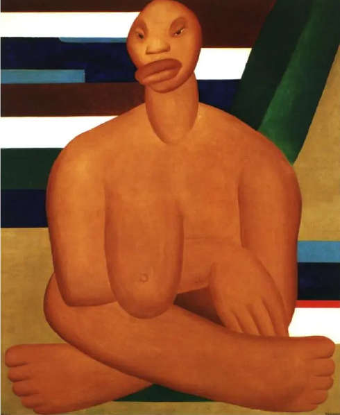 Tarsila do Amarla, A Negra [Dunkelhäutige Frau], 1923, Öl-Lw, 100 x 81,3 cm (Museu de Arte Contemporãnea da Universidade de São Paulo)