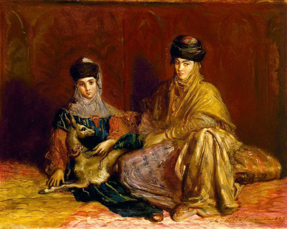 Théodore Chassériau, Frau und Mädchen aus Constantine mit einer Gazelle / Woman and Girl from Constantine with a Gazelle, 1849, Öl auf Holz / Oil on panel, 29.4 × 37.1 cm, The Museum of Fine Arts, Houston, Texas, Museum Purchase funded by the Agnes Cullen Arnold Endowment Fund (74.265) © The Museum of Fine Arts, Houston, Texas / Bridgeman Images.