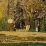 Tina Blau, Apriltag im Prater, Detail, 1889 (Museum Pfalzgalerie Kaiserslautern)