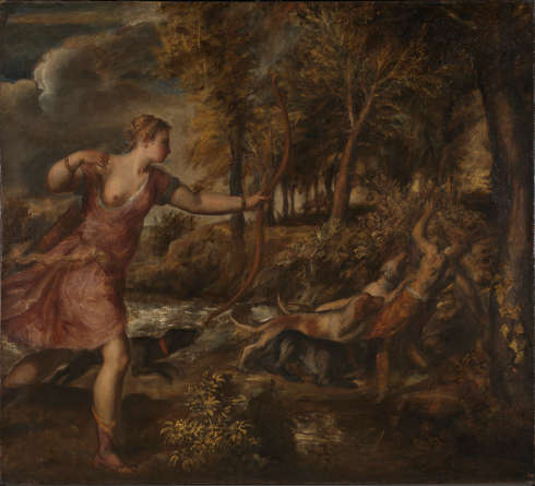 Tizian, Der Tod des Actaeon, um 1559–1575, Öl auf Leinwand, 178.8 x 197.8 cm (© The National Gallery, London)