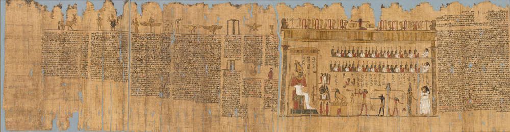 Totenbuch der Ta-remetsch-en-Bastet, Papyrus beschriftet und bemalt, Frühe Ptolemäerzeit, 332–246 v. u. Z., © Ägyptisches Museum und Papyrussammlung, Staatliche Museen zu Berlin, Andreas Paasch