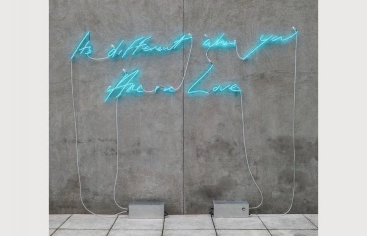 Tracey Emin, It’s different when you Are in Love, 2016, 93.9 x 300 cm, Neon (Taguchi Art Collection)