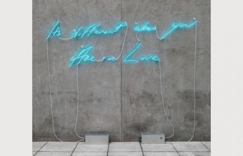 Tracey Emin, It’s different when you Are in Love, 2016, 93.9 x 300 cm, Neon (Taguchi Art Collection)