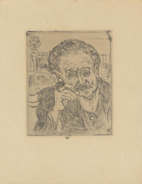 Vincent van Gogh, Porträt von Dr. Gachet, Juni 1890. Radierung