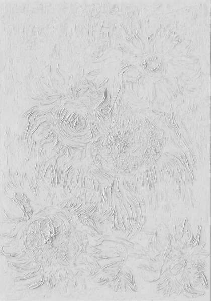 Van Gogh, Sonnenblumen, rekonstruierte Oberfläche © Factum Arte