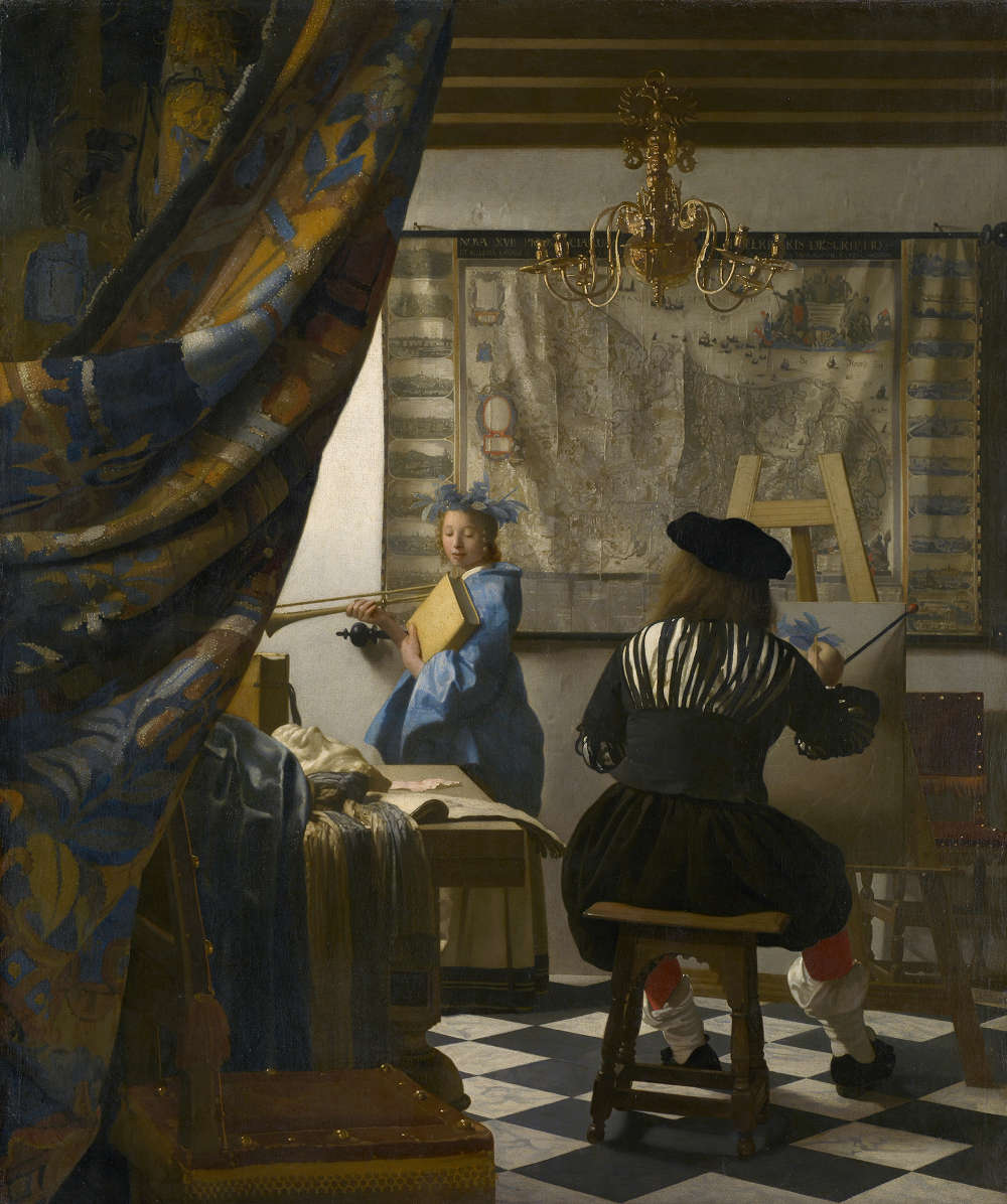 Johannes Vermeer van Delft (1632–1675, tätig in Delft), Die Malkunst, um 1665-66, Leinwand (© Wien, Kunsthistorisches Museum)