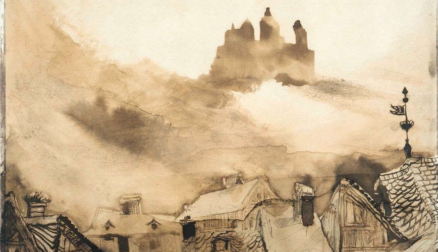 Victor Hugo, Burg und Schloss von Vianden im Mondschein, 1871 (Maisons de Victor Hugo, Paris / Guernese © Foto: Maisons de Victor Hugo/Roger-Viollet)